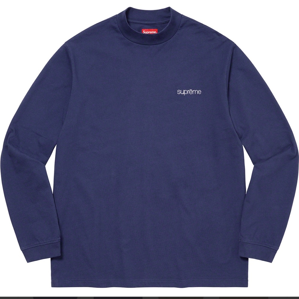 Supreme BRAND NEW Mock Neck L/S Top Navy